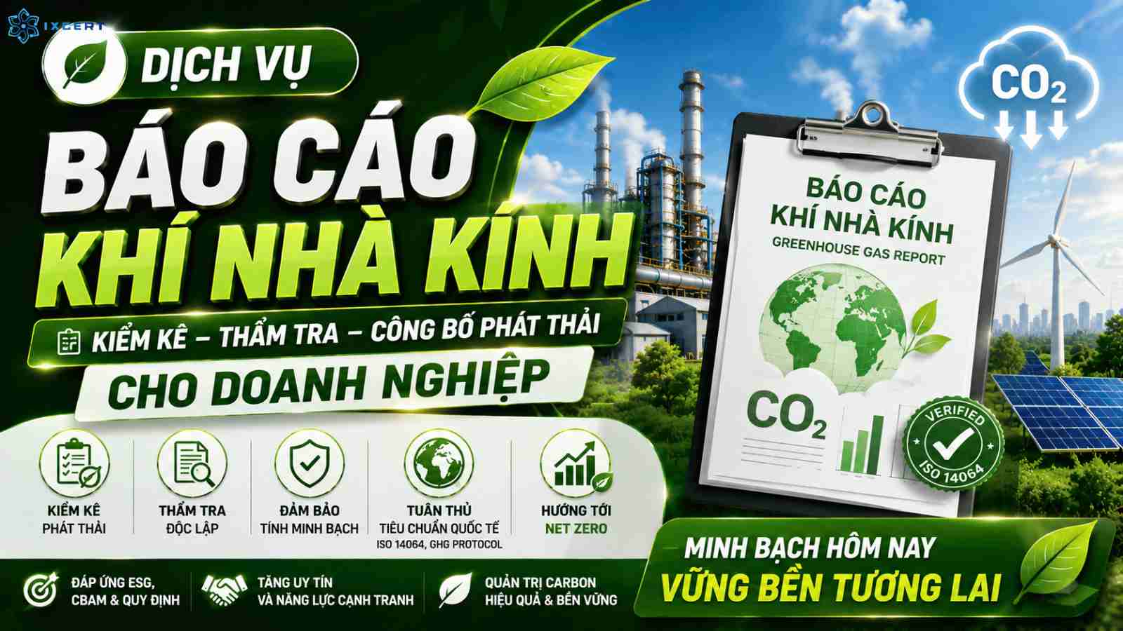 Dịch vụ báo cáo khí nhà kính: Kiểm kê, thẩm tra và công bố phát thải cho doanh nghiệp