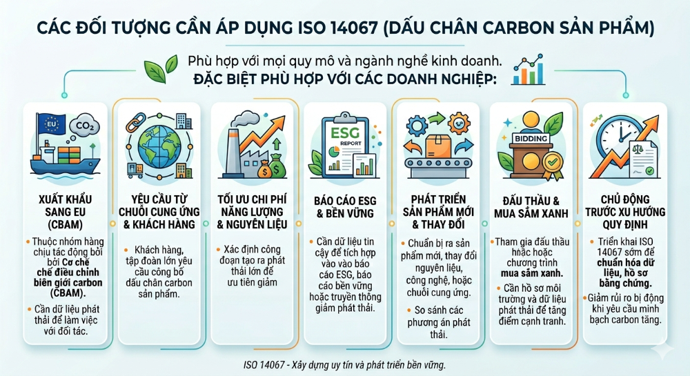 Đối tượng áp dụng iso 14067