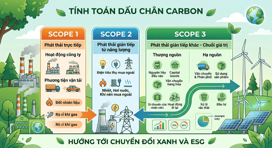 Dữ liệu cần thu thập để tính carbon footprint