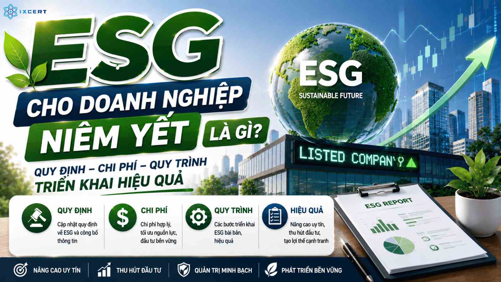ESG cho doanh nghiệp niêm yết là gì? Quy định, chi phí và quy trình triển khai hiệu quả