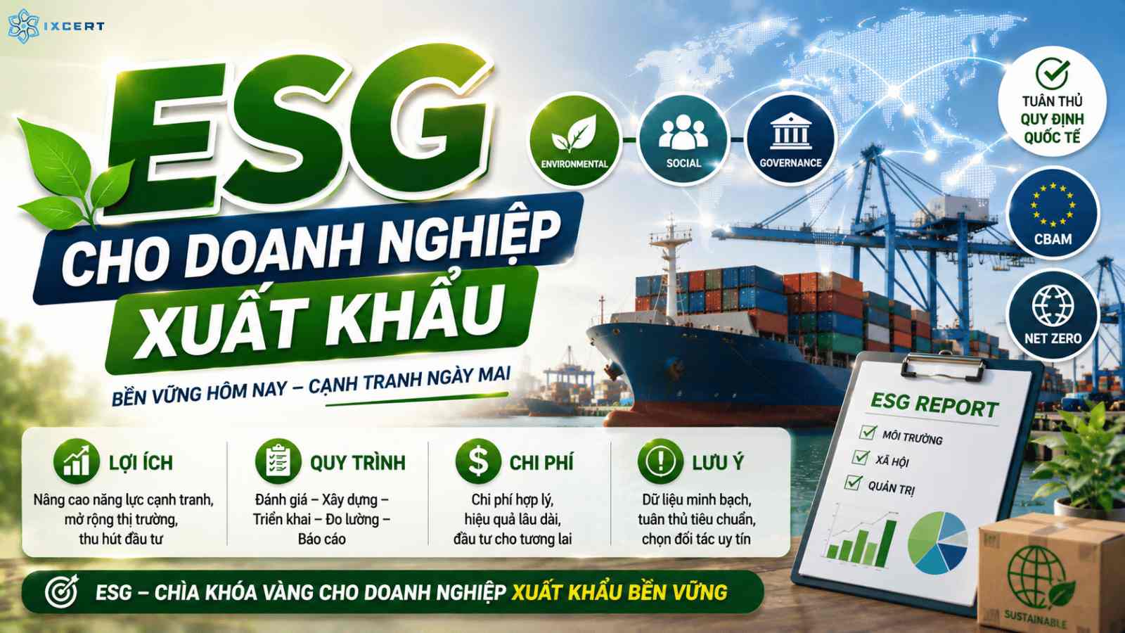ESG cho doanh nghiệp xuất khẩu: Lợi ích, quy trình, chi phí và lưu ý quan trọng