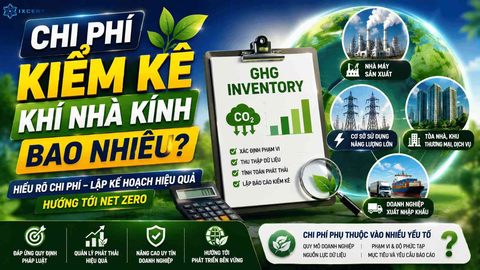 Chi phí kiểm kê khí nhà kính bao nhiêu? Bảng giá tham khảo và yếu tố ảnh hưởng