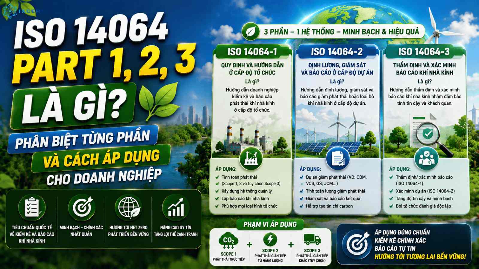 ISO 14064 Part 1 2 3 là gì? Phân biệt từng phần và cách áp dụng