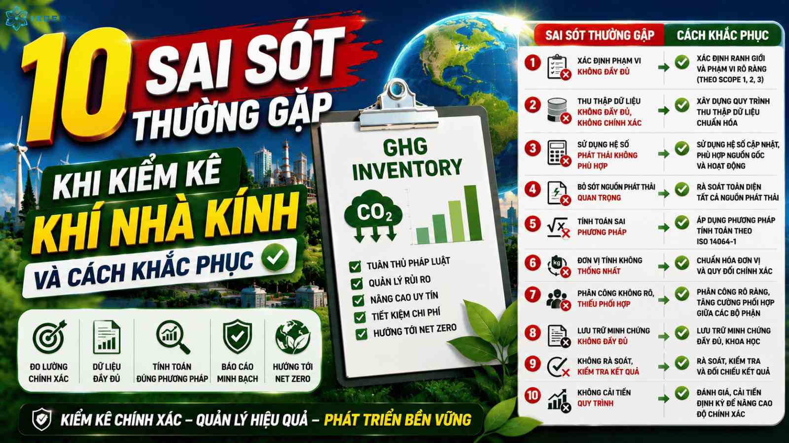 10 sai sót thường gặp khi kiểm kê khí nhà kính và cách khắc phục