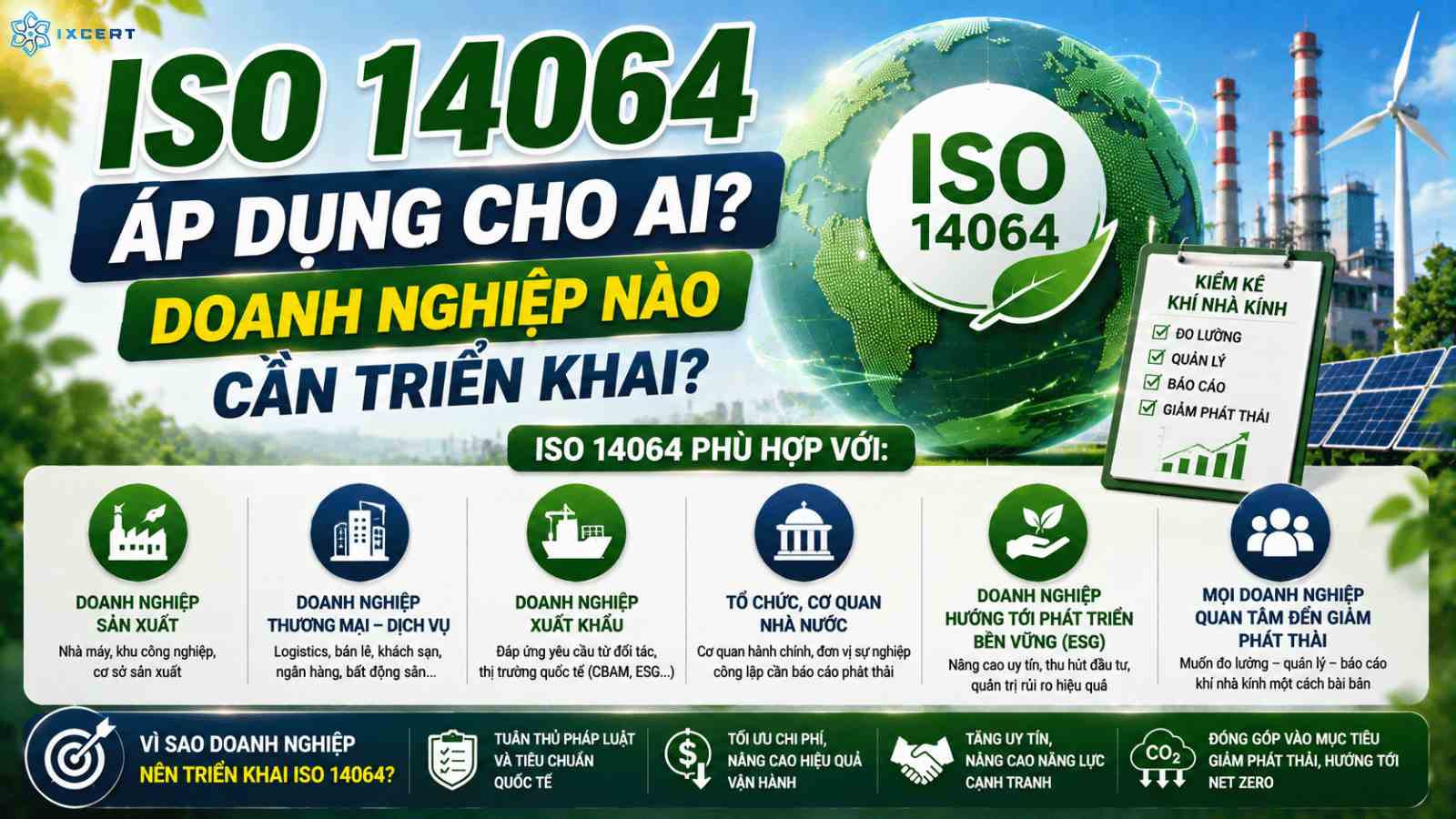 ISO 14064 áp dụng cho ai? Doanh nghiệp nào cần triển khai