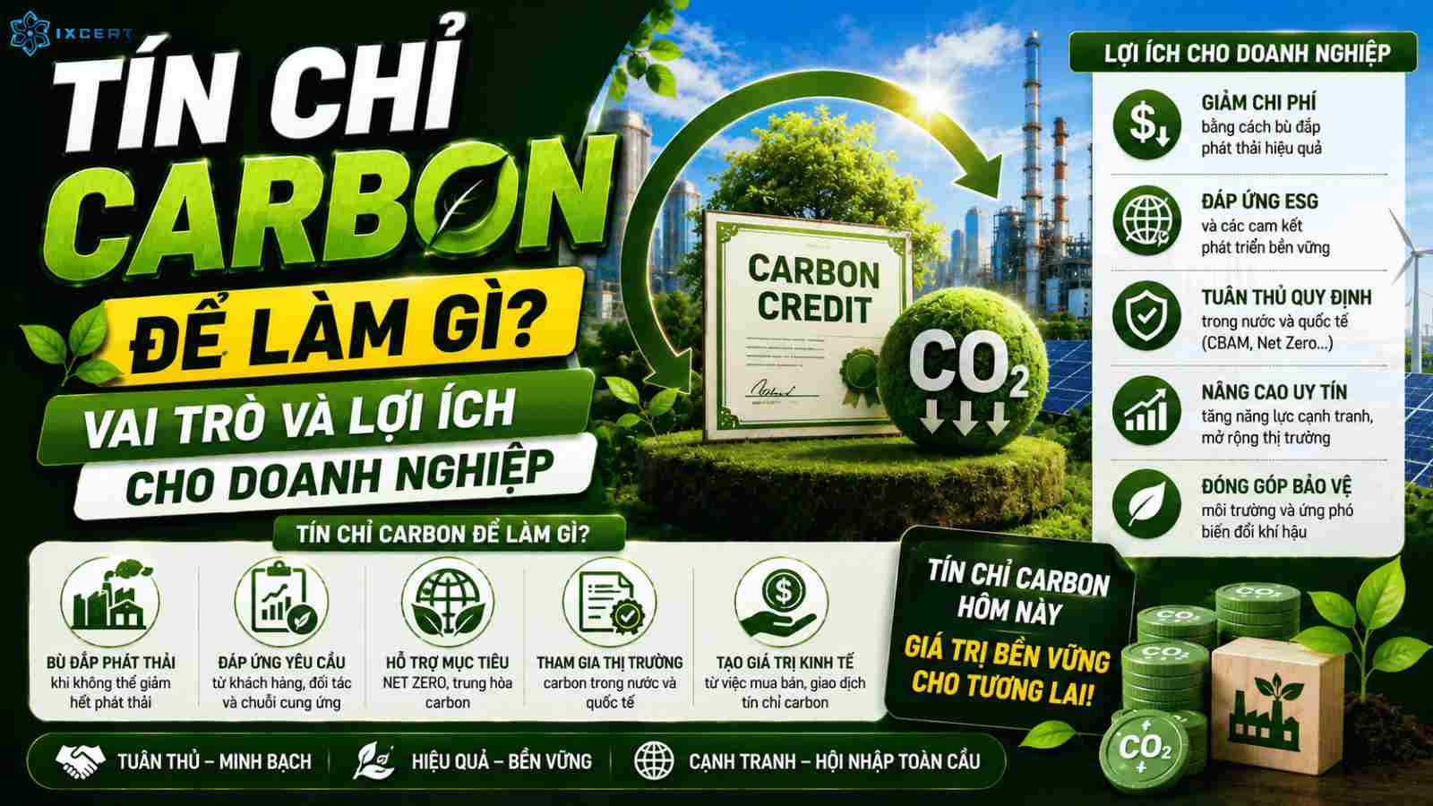 Tín chỉ carbon để làm gì? Vai trò và lợi ích cho doanh nghiệp